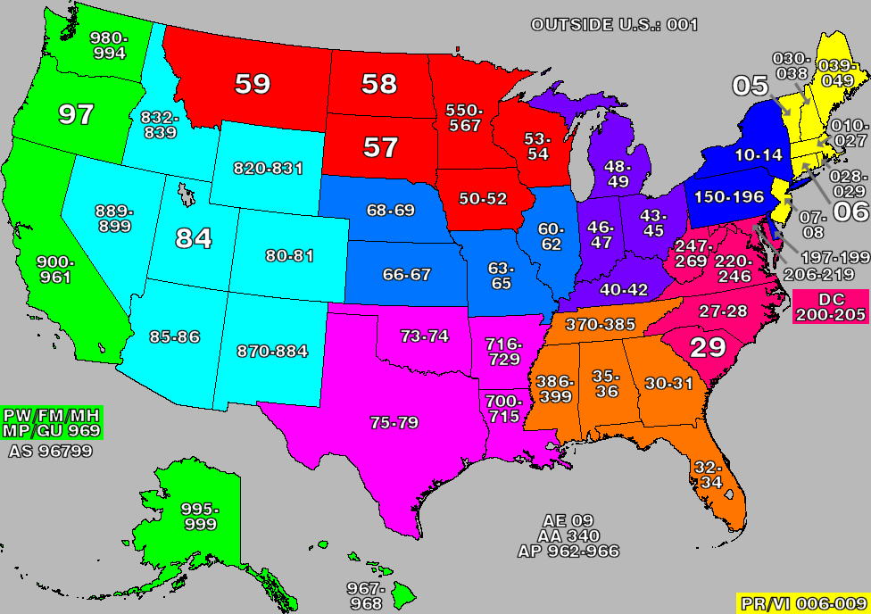 Detailed Zip Code Prefix Map